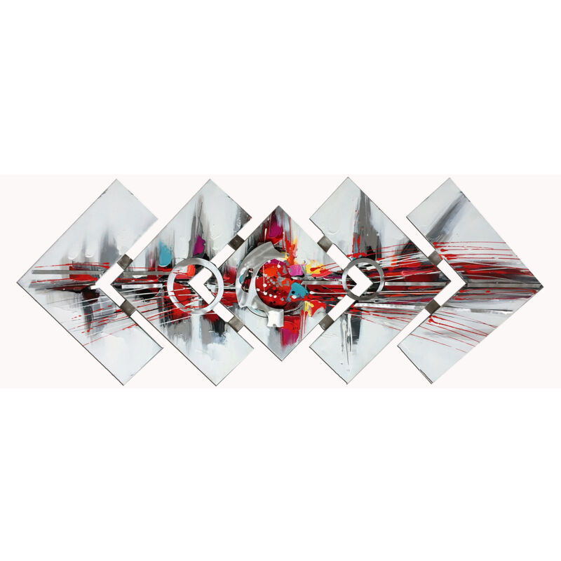 

kuateh - Composición de cuadros abstractos. Collage 3D con aluminio (145 x 57 cm) - 50291011444383