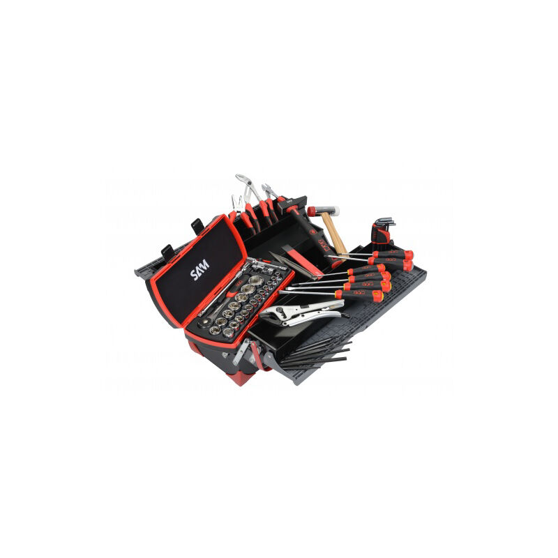 Sam Outillage - Caisse a outils bi-matiere 5 cases - pack 1er equipement CPP38BOX