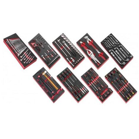 Composition de 9 modules en mousse pour servante avec 139 outils CM.90PF - FACOM