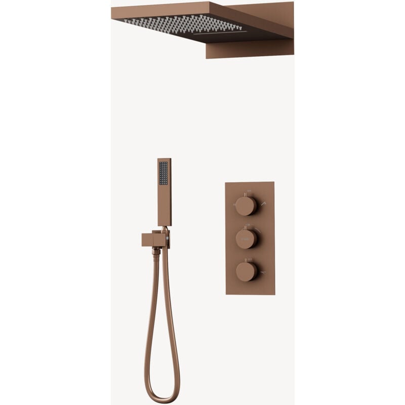 Kroos ® - Composition de douche thermostatique Or rose brossé - Sirius