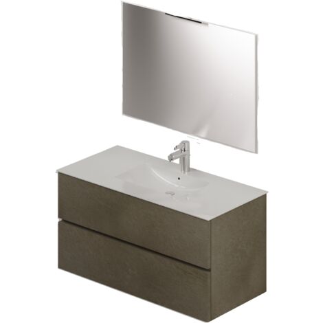 Composition de salle de bain de 100 coloris Argile H54x101x46cm