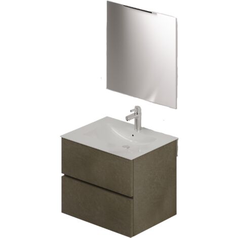 Composition de salle de bain de 60 personnes Coloris Argile H54x61x46cm