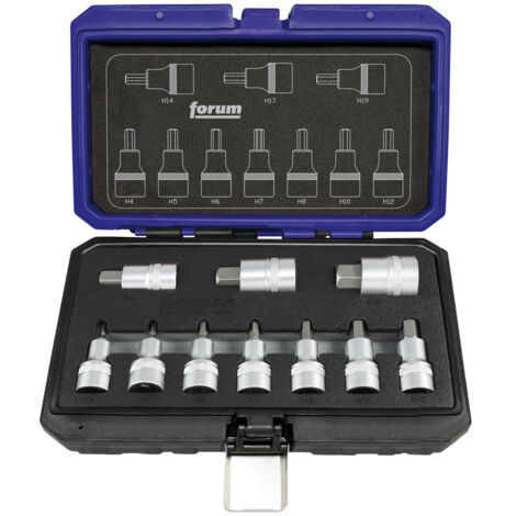 Composition d'embouts de vissage 1/2'' pour vis à 6 pans femelle, Quantité : 10 pièces
