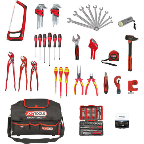 Composition d'outils sanitaires et chauffage en sac - 125 pièces - SMARTBAG - Ks Tools