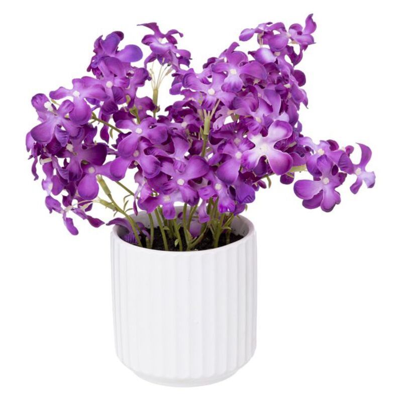 Composition Florale & Vase Violette 27cm Violet