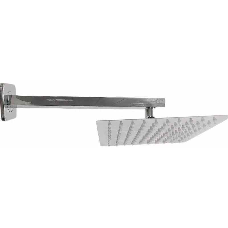 Bras de douche carré 30 cm avec pomme de douche carrée 20 x 20