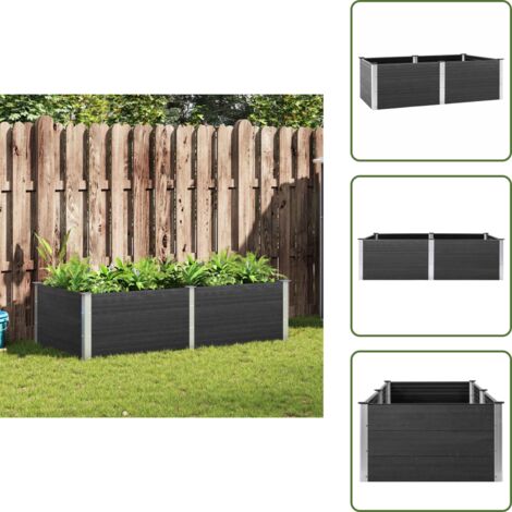 Composito legno plastica - vidaXL Letto Rialzato da Giardino 200x100x54 cm in WPC Grigio - WPC