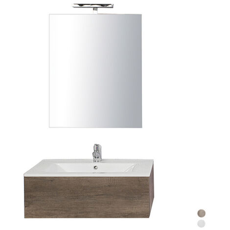 Composizione bagno sospesa da 80 cm serie unika olmo naturale