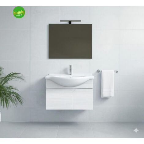 composizione bagno sospesa Mobo modello Louis 85cm bianco