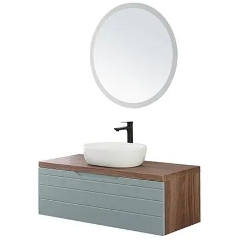 Composizione Bagno Sospeso Verde Salvia Amalfi Cassettone Lavabo Specchio