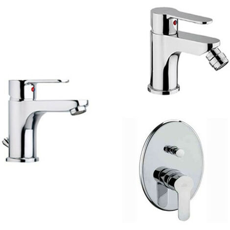 Composizione Blu, miscelatori lavabo, bidet e doccia con