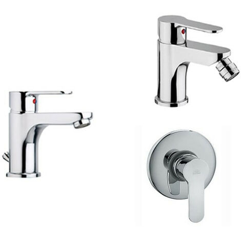 Composizione Blu, miscelatori lavabo, bidet e doccia in ottone