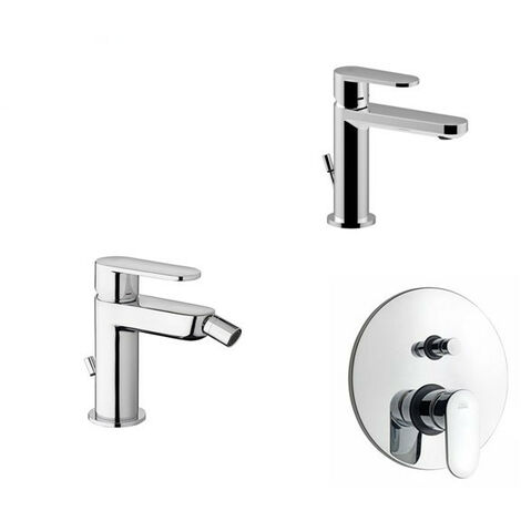 Composizione Candy, miscelatori lavabo, bidet e doccia con