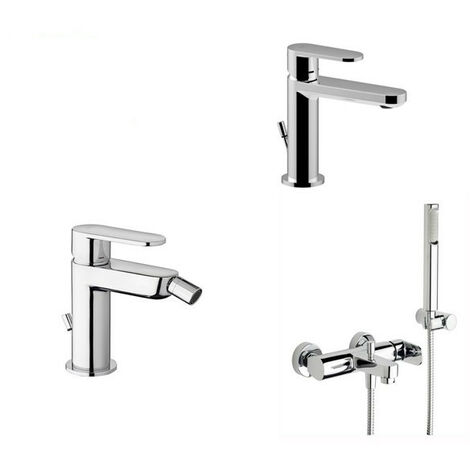 Composizione Candy, miscelatori lavabo, bidet e vasca con