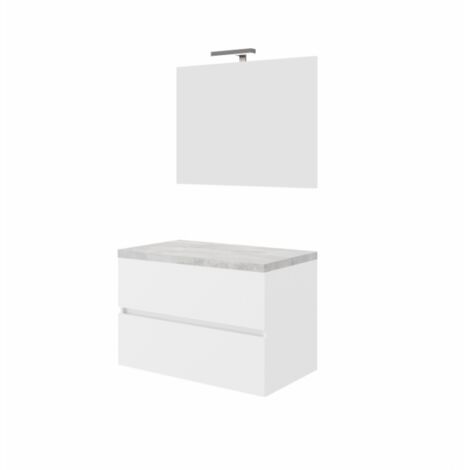 Composizione da bagno sospesa SaviniDue Easy 80cm Rovere Fumo