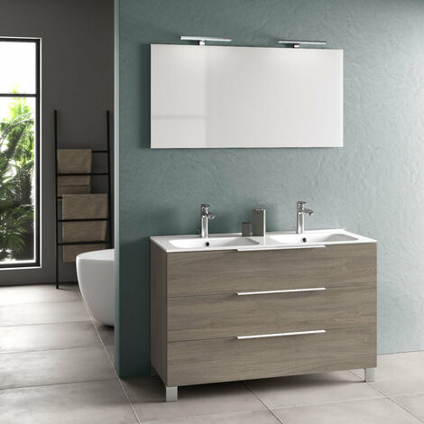 Mobile da bagno 120 cm profondità 50 cm con 4 ante e 2 cassetti in legno  mindi - Herald