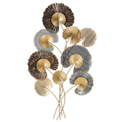 Composizione floreale decorativa da muro in ferro per decorazioni ambienti -64 x 110 cm