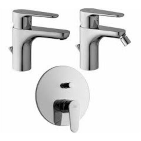 Composizione Green, miscelatori lavabo, bidet e doccia con