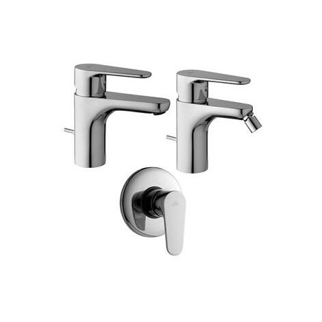 Composizione Green, miscelatori lavabo, bidet e doccia in ottone