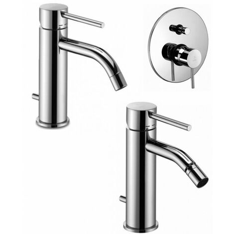Composizione Light, miscelatori lavabo, bidet e doccia con