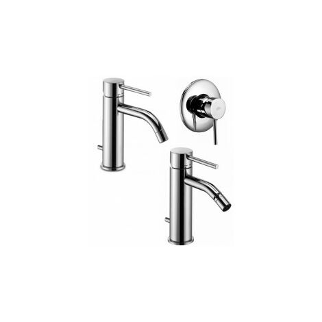 Composizione Light, miscelatori lavabo, bidet e doccia in ottone