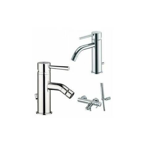 Composizione Light, miscelatori lavabo, bidet e vasca in ottone