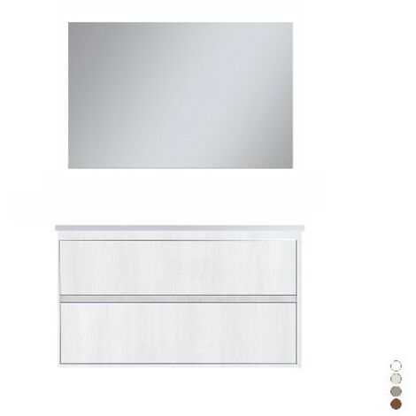Composizione mobile bagno 100 cm ELEGANCE Larice Bianco