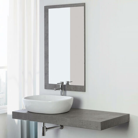 Composizione Mobile Bagno 120 cm con Specchio Colore Cemento modello Shelf SHELF MOBILE BAGNO CM.120 CEMENTO CON SPECCHIO PZ