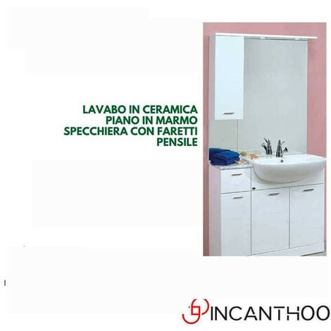 Pensile bagno bianco con specchio