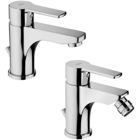 PAFFONI Composizione Red, miscelatori lavabo e bidet in ottone cromo di