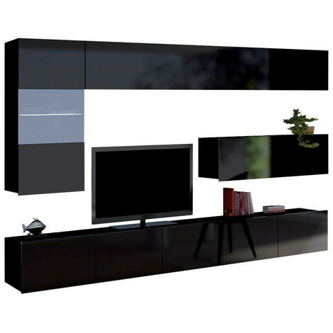 Dorian BX mobile porta TV design moderno 184cm nero bianco lucido