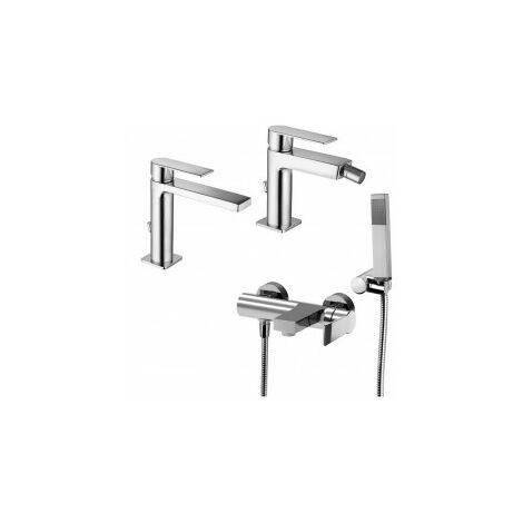 Composizione Tango, miscelatori lavabo, bidet e vasca in ottone