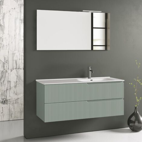 Composizione vasca DX 4 pezzi ZIP verde salvia