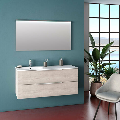 Mobile da bagno 120 cm profondità 50 cm con 4 ante e 2 cassetti in legno  mindi - Herald