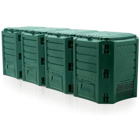 Compostador 1600 L Prosperplast Compogreen Module de plástico en color Verde, 82,6 (alto) x 261 (ancho) x 71,9 (profundo) cms - Verde