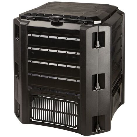 Compostador 380 l prosperplast compogreen de plástico en color negro, 82,6 (alto) x 71,9 (ancho) x 71,9 (profundo) cms