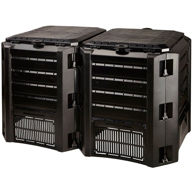 

Compostador 800 L Compogreen Module de plástico en color Negro, 82,6 (alto) x 135 (ancho) x 71,9 (profundo) cms - Prosperplast
