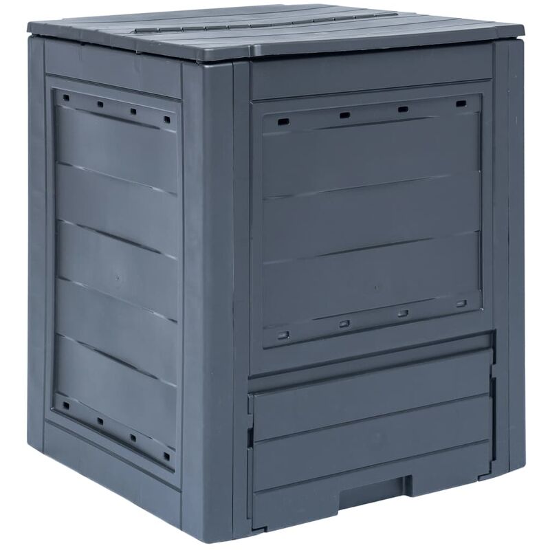 

Compostador de jardín gris 60x60x73 cm 260 L