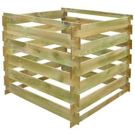 Compostador de listones cuadrado 0,54 m3 madera FSC