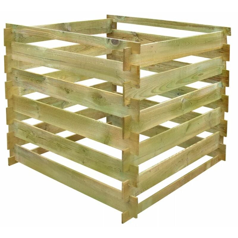 

Compostador de listones cuadrado de madera 0,54 m3