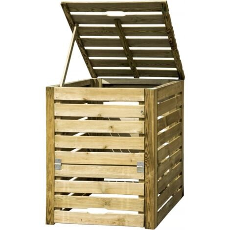 HABITAT ET JARDIN Compostador de madera Dexter - 80 x 80 x 100 cm - Madera