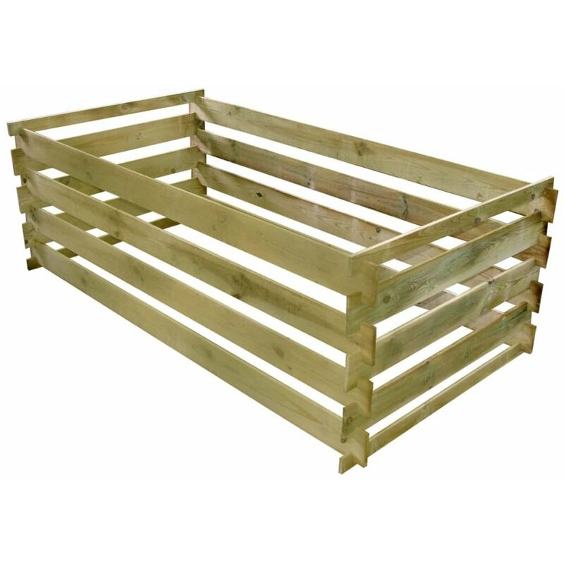 

Compostador de tablas de madera de pino impregnada 160x80x58 cm