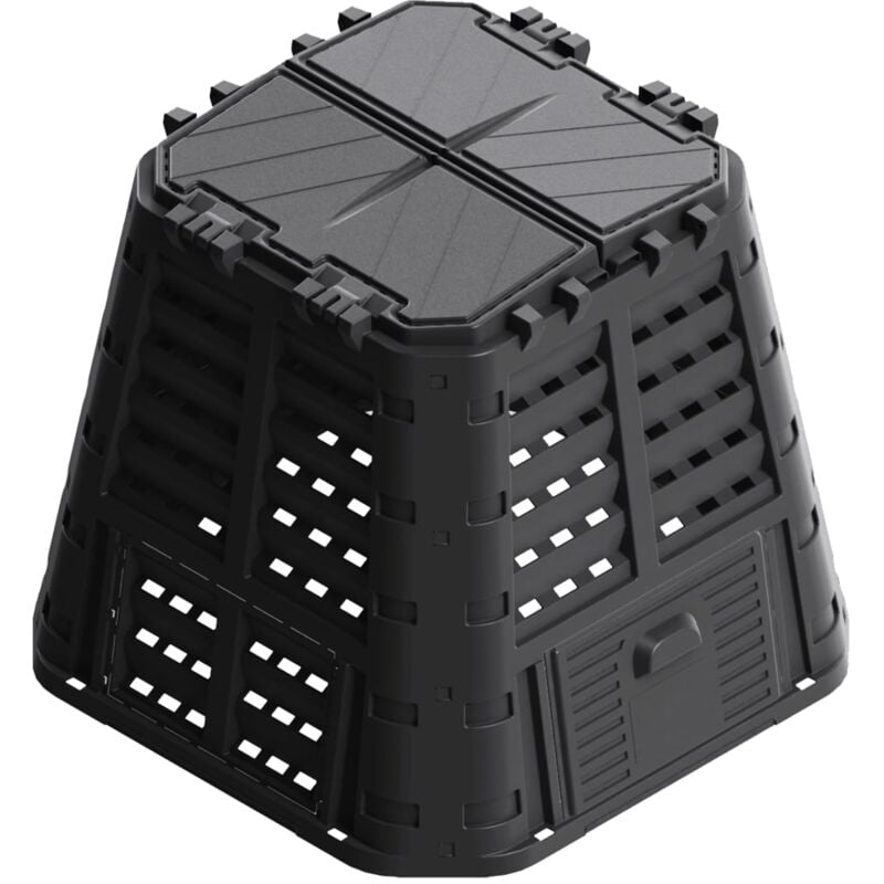 

vidaXL Compostador de jardín negro 93,3x93,3x80 cm 480 L - Negro