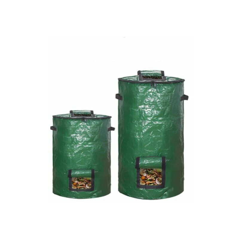 Composter, 2 Pack Garden Compost Bags, Eco-friendly Organic Compost Bin with Lid, 2 Sizes-57L-125L