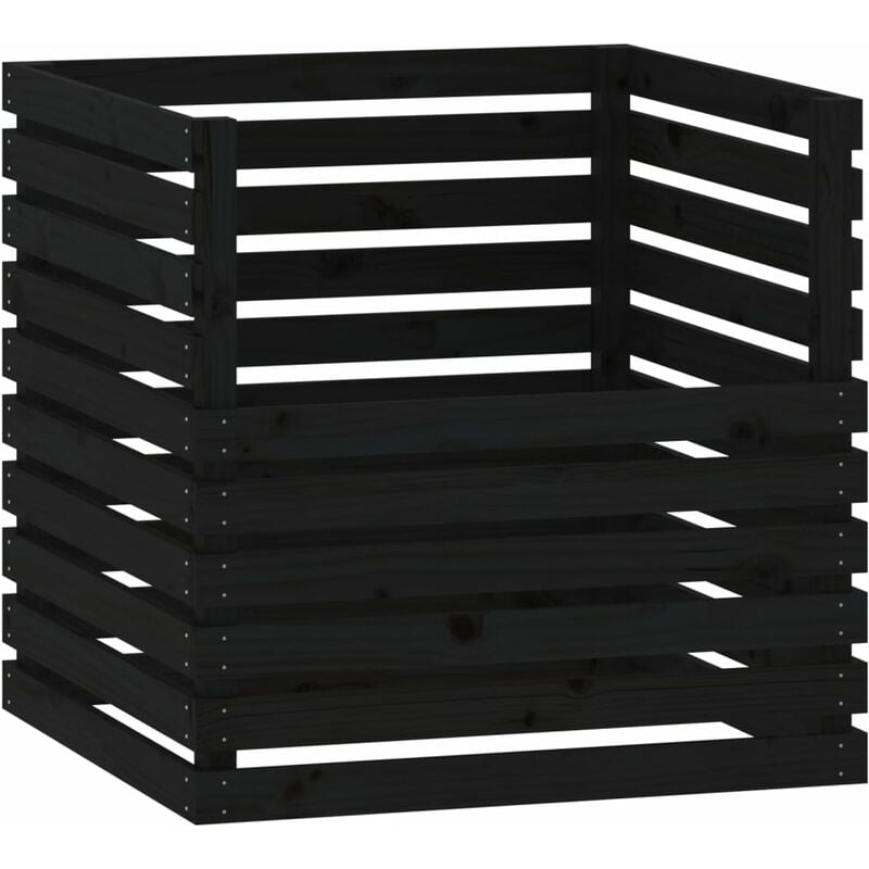 Vidaxl - Composter Black 80x80x78 cm Solid Wood Pine Black
