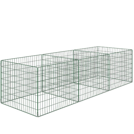 Composteur 1680 L composteur rapide 3 pièces 270x90x70 cm acier vert résistant intempéries