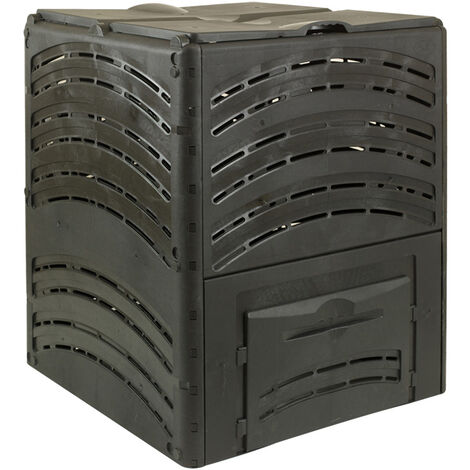 Composteur 650 litres noir – PVC recyclé – 2 trappes d'ouverture – Fabriqué en France – Pour déchets organiques courants – Bellijardin
