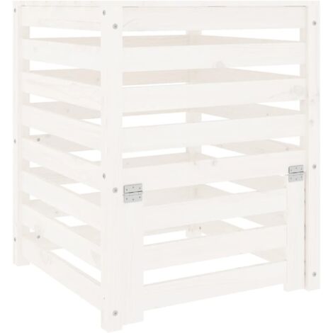 Composteur Blanc 63,5x63,5x77,5 cm Bois massif de pin CFW655017