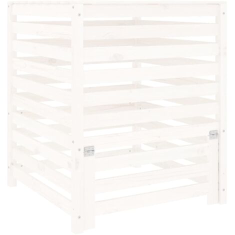 Composteur Blanc 82,5x82,5x99,5 cm Bois massif de pin CFW722749