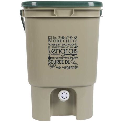 Composteur de Cuisine 19L avec Robinet pour Engrais Liquide